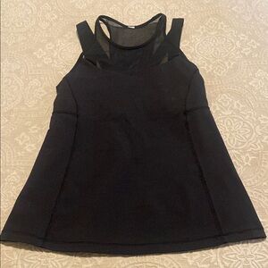 Lululemon Athletica Black Asymmetrical Cut Out Tank Top
